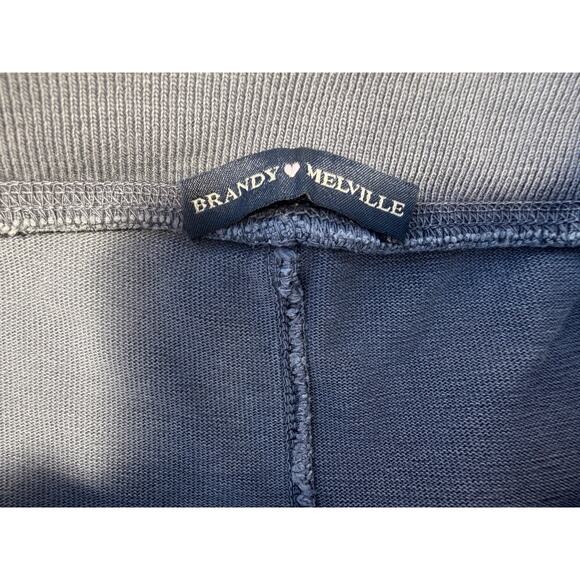 Brandy Melville Sweatpants Womens Blue Wide Leg Lounge Drawstring - Picture 3 of 4